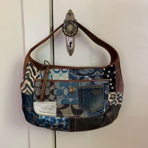 Coach - denim and leather bag